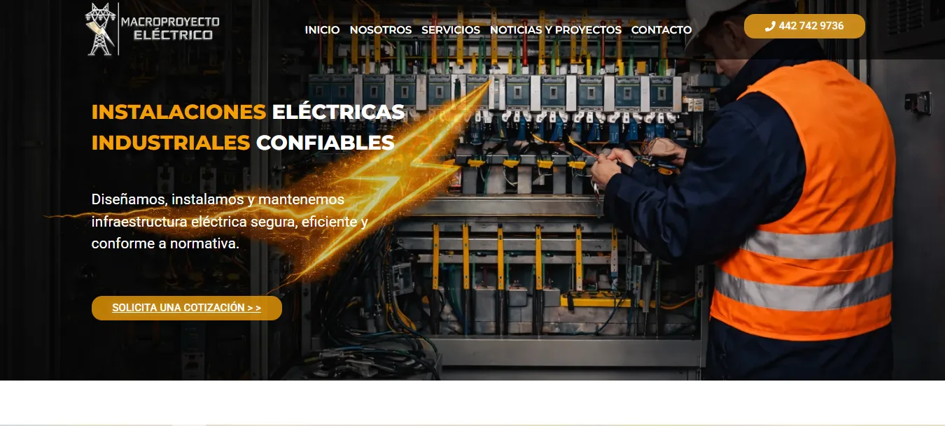 Página web Macro Proyecto Eléctrico Querétaro